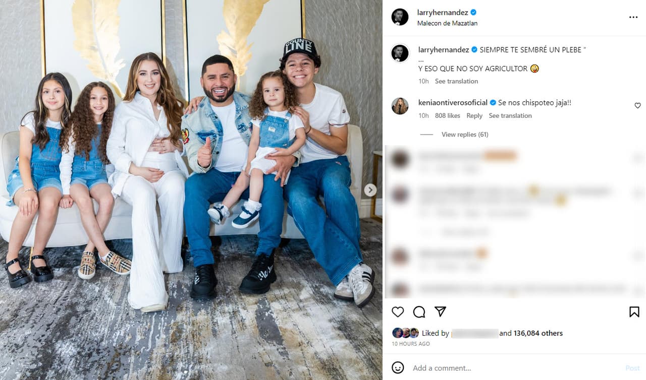 Larry Hernández y su familia.