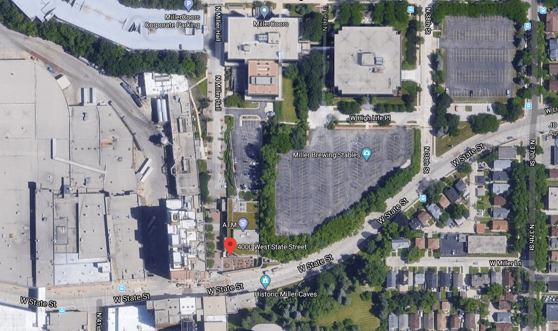 Imagen satelital de las oficinas de Molson Coors en Milwaukee.