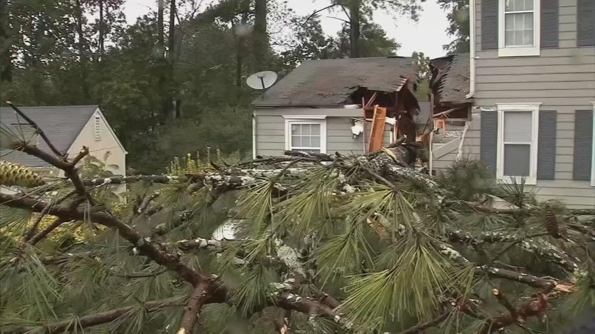 Daños causados por lluvias en el área metropolitana de Atlanta.