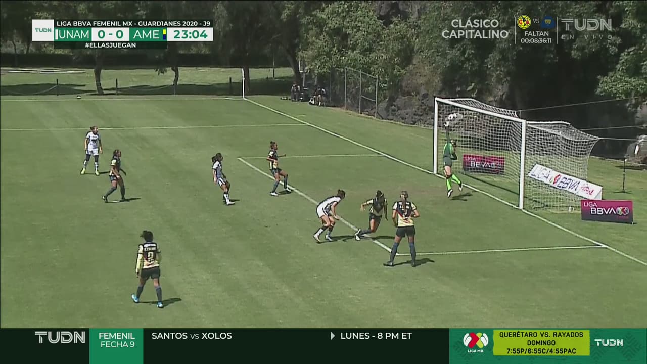 ¡Extraordinaria reacción! Renata Masciarelli hace un atajadón ante Pumas