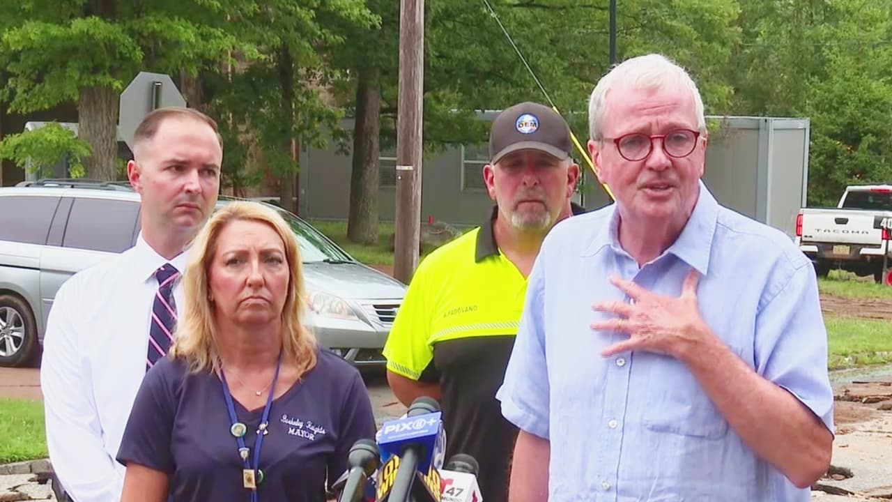 Phil Murphy, gobernador de NJ, visitó las zonas afectadas por las intensas lluvias en Plainfield