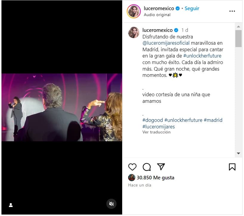 Lucero externó lo orgullosa que está de su hija Lucerito Mijares.