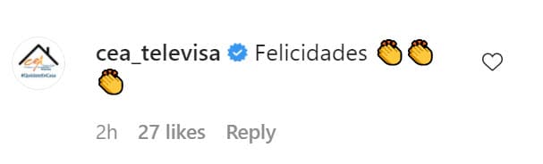 Entre las felicitaciones que recibió el actor estuvo la de su alma mater en la actuación, el Centro de Educación Artística de Televisa (Cea).