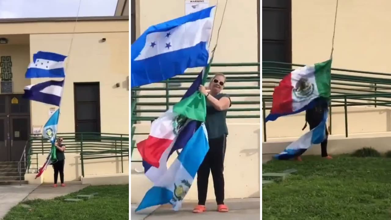 En el Mes de la Herencia Hispana, mujer quita banderas latinas en Oakland