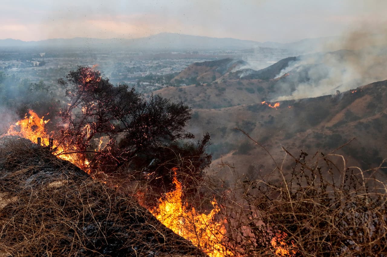 Este fuego, que los bomberos han denominado incendio La Tuna, se ha extendido por las montañas Verdugo, una zona natural a 18.6 millas (unos treinta kilómetros) del centro de Los Ángeles y muy próxima a las ciudades de Burbank y Glendale.