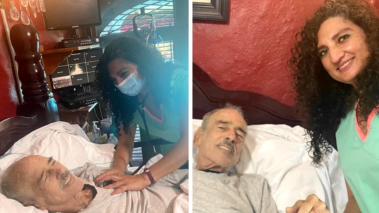 Andrés García y la Dra. Irma Flores, quien fue enviada por Anahí.