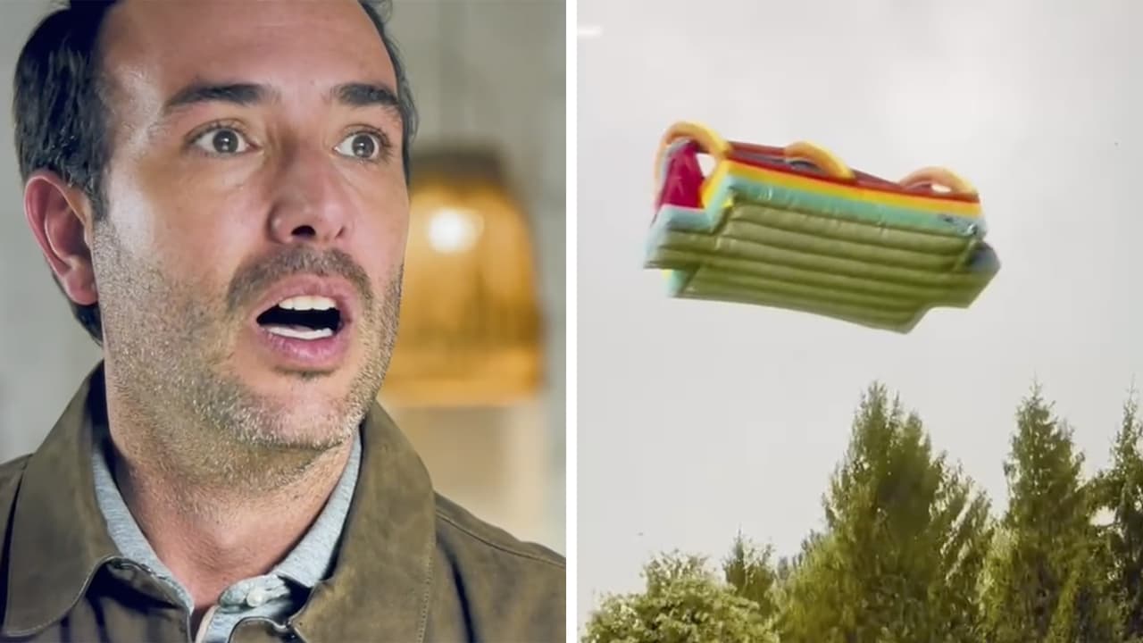 'Accidente': ¿Es verdad que un juego inflable puede salir volando si hay mucho viento?