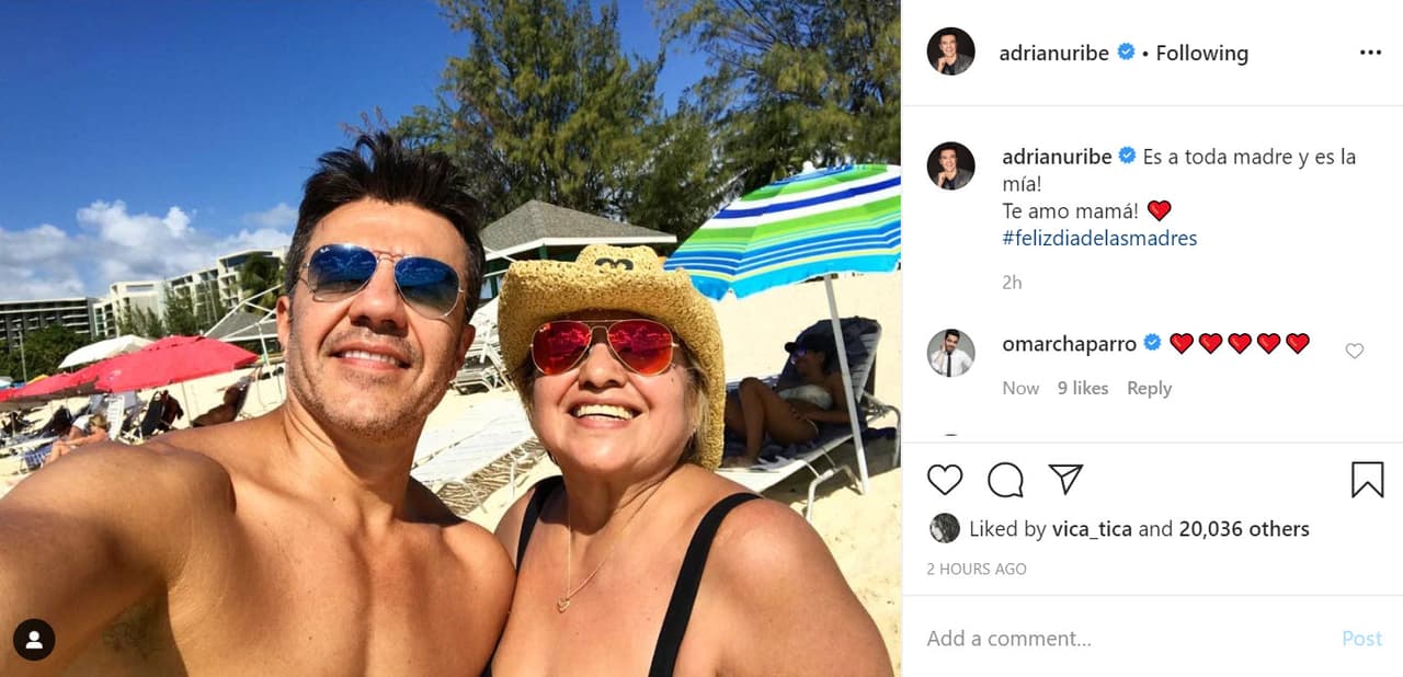 El actor 
<b><a href="https://www.univision.com/temas/adrian-uribe" target="_blank">Adrián Uribe</a></b> también celebró a la mujer que lo trajo al mundo: "¡
<b><a href="https://www.instagram.com/p/CAA2hWNAhn0/" target="_blank">Es a toda madre</a></b> y es la mía! ¡Te amo mamá!".
<br>