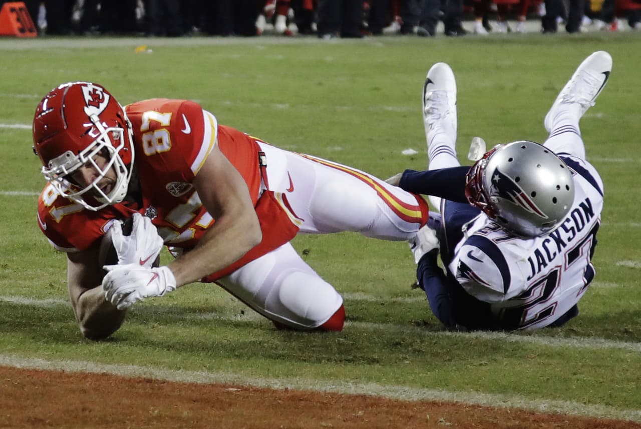El pase de touchdown que capturó Travis Kelce en el tercer cuarto fue su primero desde la Semana 14.