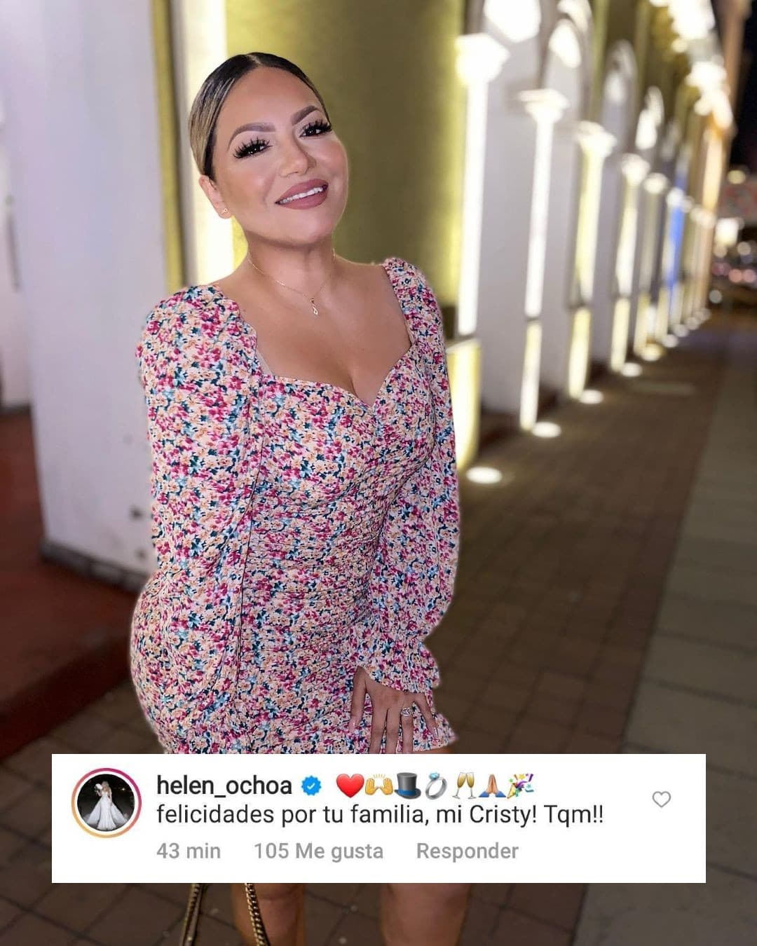 La cantante 
<b>Helen Ochoa</b> felicitó a la suegra de Belinda.