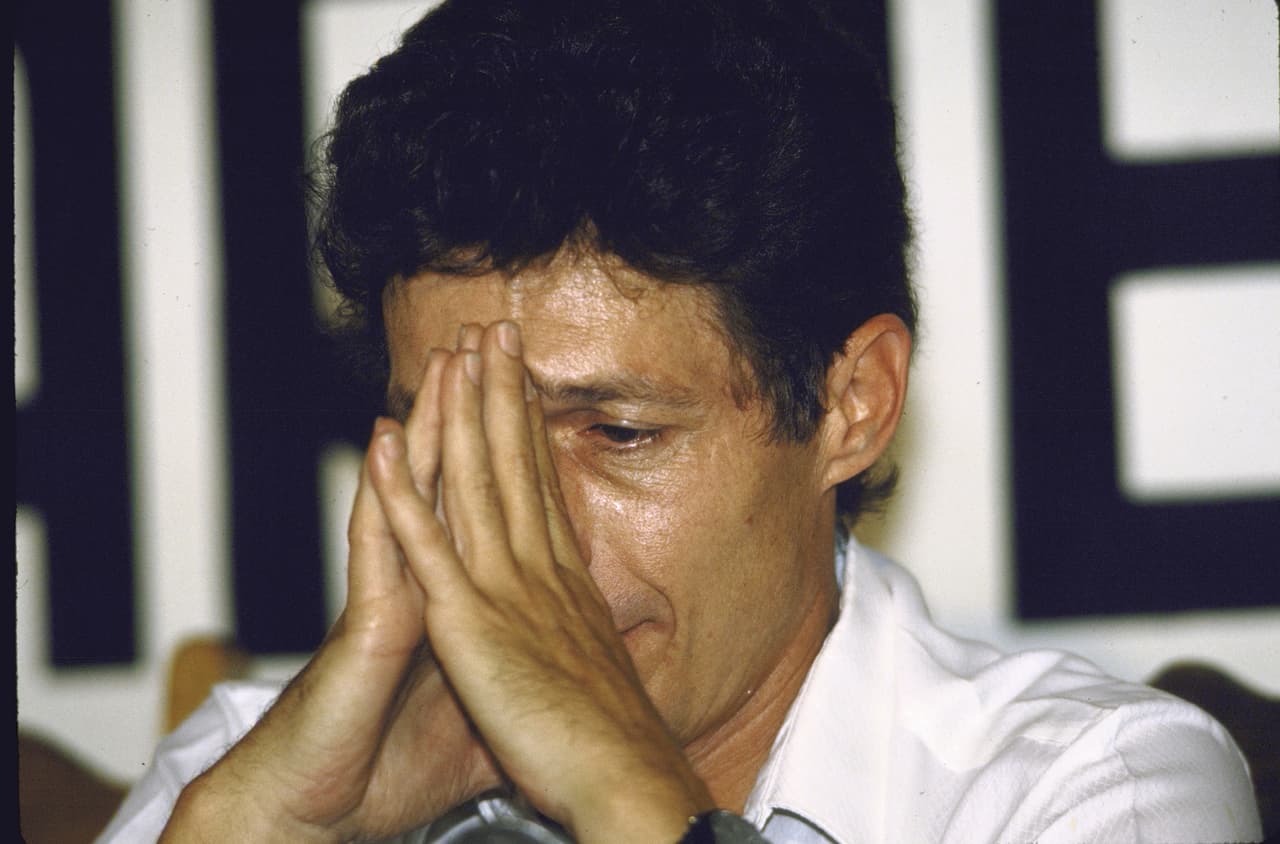 Salvadoran Arena Party Leader Roberto D'Aubuisson, during press conference regarding his alleged involvement with the murder of Archbishop Romero in 1980. (Photo by Cindy Karp/The LIFE Images Collection/Getty Images)
