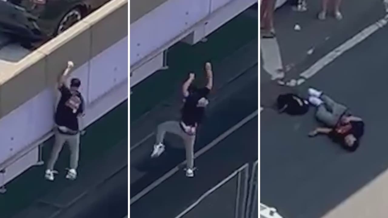 Sospechoso salta de puente tras presuntamente apuñalar a taxista y termina fracturado