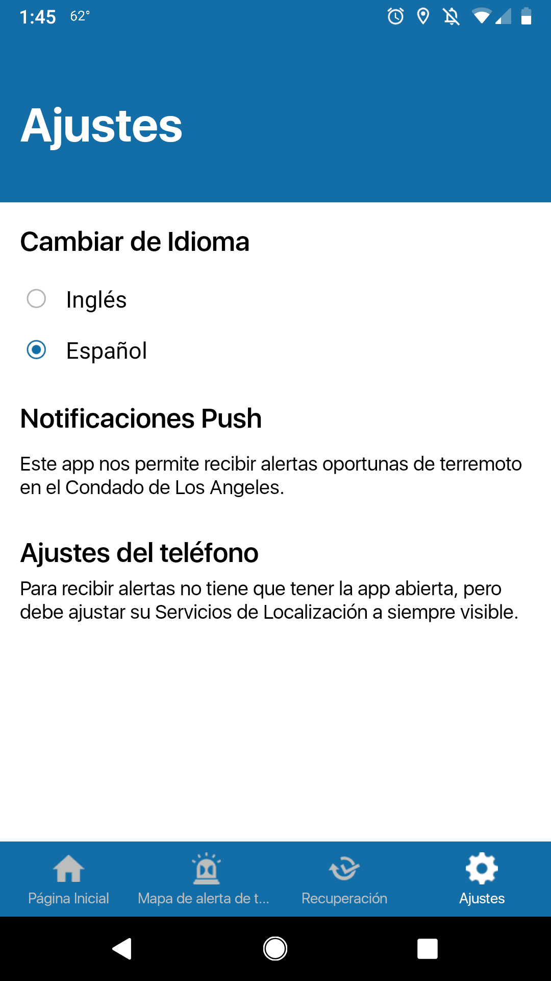 Shake Alert LA también está disponible en español.