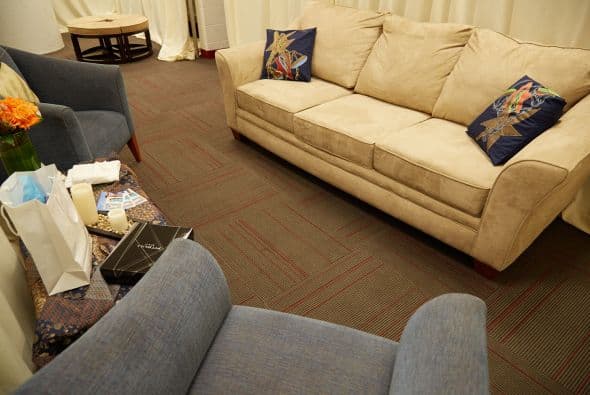 Y será en esta cómoda sala donde pasará un gran rato esperando y preparándose.