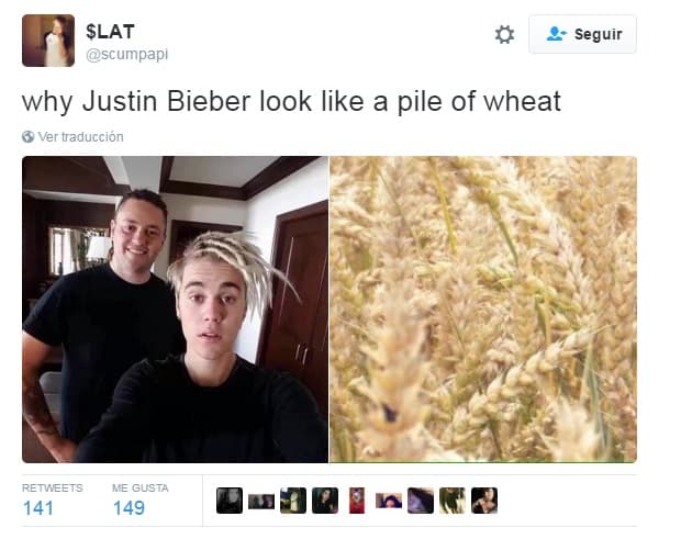 Pobre Justin, hasta dicen que su nuevo look luce como una paca de trigo.