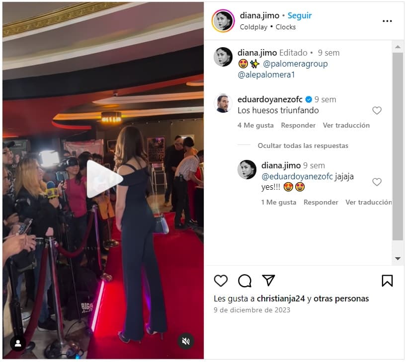 Eduardo Yáñez comentó una publicación de Diana Jiménez.