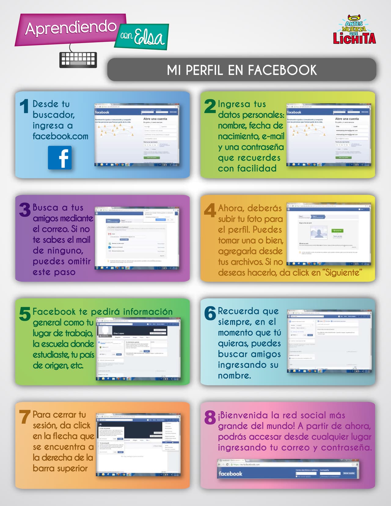 Aprendiendo Con Elsa: Abre un perfil en Facebook