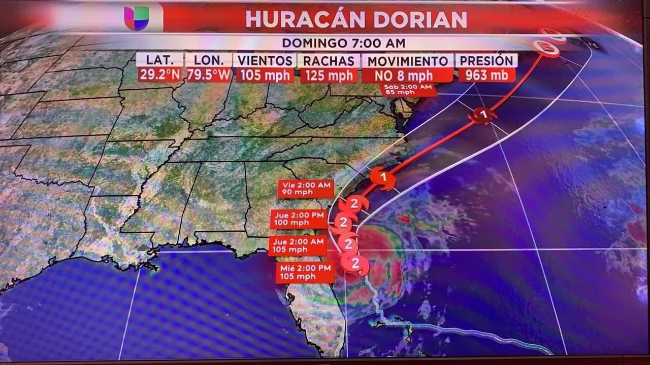 Dorian está cerca de Daytona Beach trayendo condiciones de tormenta tropical