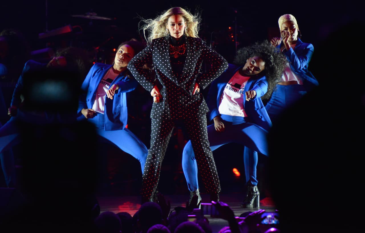 Beyonce performs during a concert in support of Hillary Clinton in Cleveland, Ohio, on November 4, 2016.