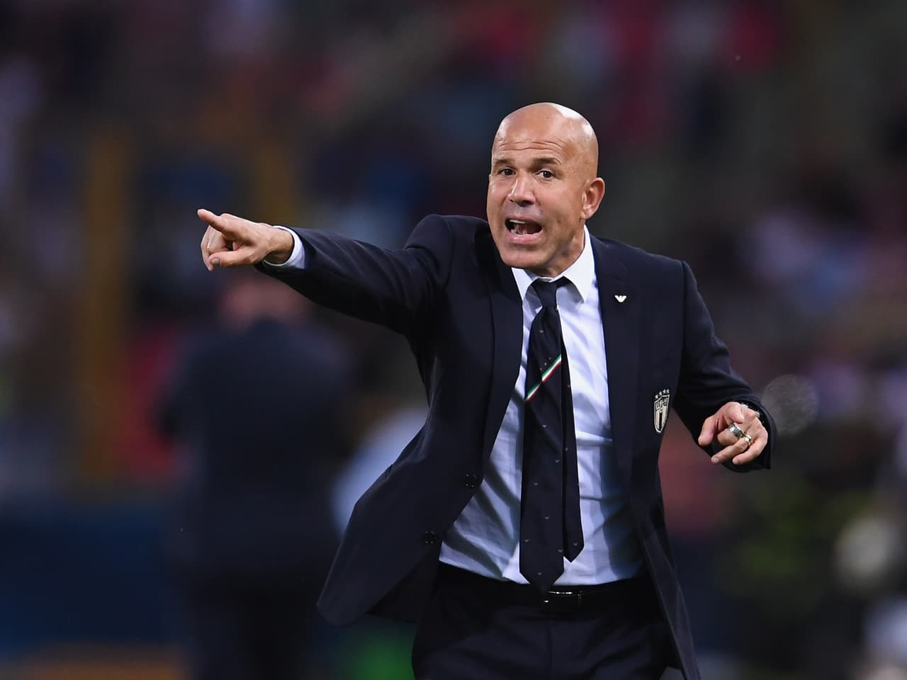 El técnico de Italia, Luigi Di Biagio, nunca logró encontrar la fórmula para tumbar la muralla de Polonia.