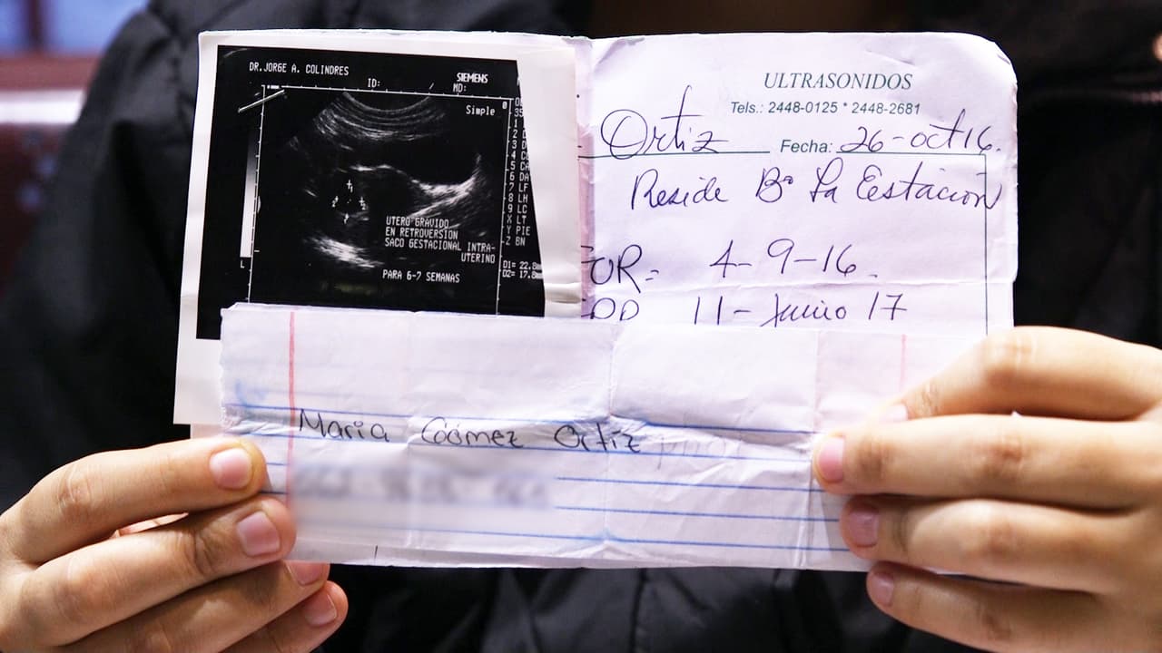 “Desde que salí de Honduras cuidé mucho dos papeles: el teléfono de mi mamá y la fotocopia de la ecografía”. 
<b>Ayliin Gómez</b>, de 19 años, emprendió el viaje en su primera etapa de embarazo con su hermana y su hija de 3 años. Por si acaso, se memorizó el número de teléfono (borrado en esta imagen) de su madre, que se marchó a California cuando ella tenía tan solo 1 año. Cuando la Patrulla Fronteriza le permitió hacer una llamada, le comunicó que había dejado Honduras y que en 2017 iba a ser abuela.