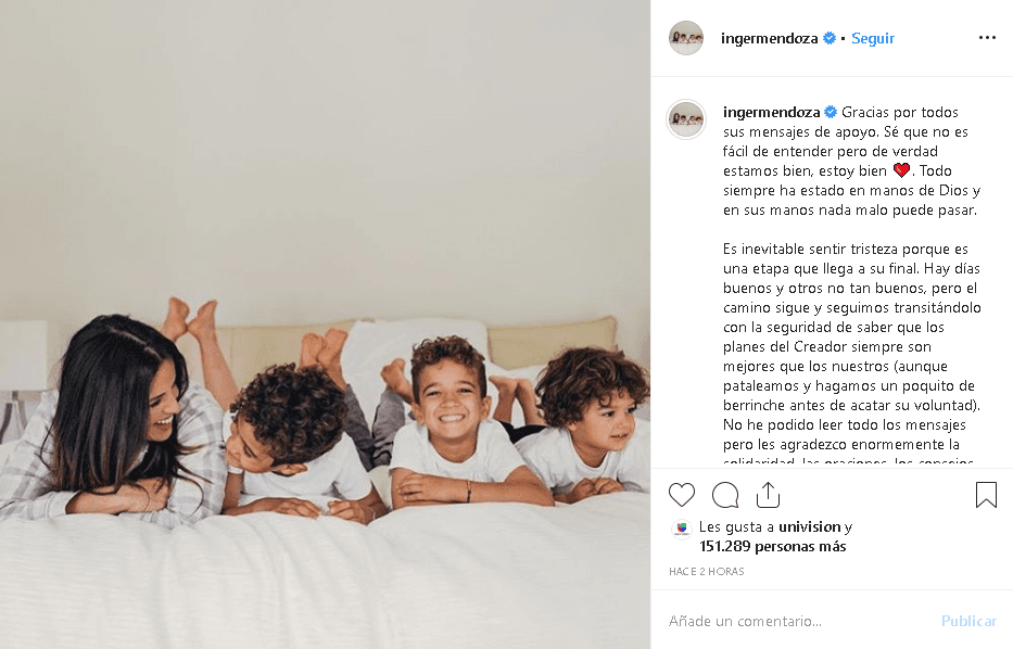 Nacho e Inger Mendoza anunciaron su separación en octubre de 2019, luego de cinco años de casados. Nacho le pidió matrimonio en mayo de 2013, un año después, en febrero de 2014, se casaron en una ceremonia íntima.