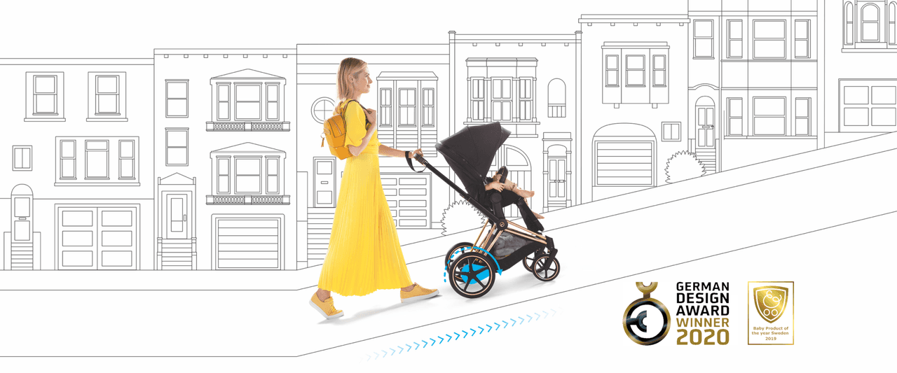 Ya ninguna mamá necesitará de la fuerza desmedida para empujar el coche de su bebé. El e-PRIAM, además de tener una batería y motorcito que da hasta 45 kilómetros de independencia, también tiene sensores para detectar la inclinación del terreno y ajusta los frenos.