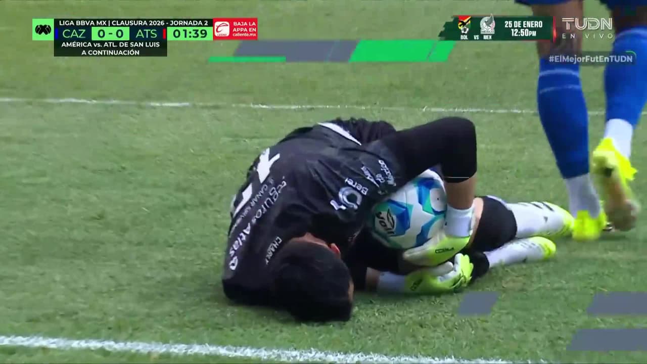 ¡Increíble Camilo Vargas casi se lesiona por el estado de la cancha en el Cuauhtémoc!