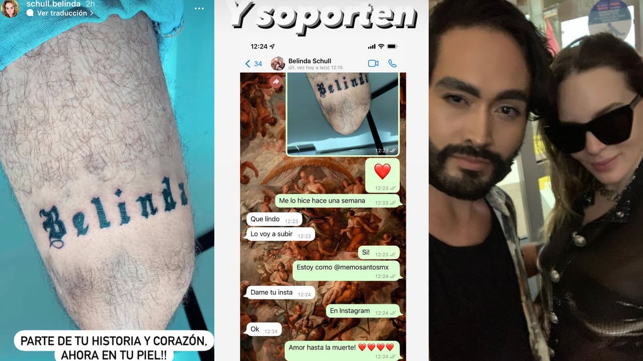 La mamá de Belinda presumió así el tatuaje que se hizo el 'tiktoker' Memo Santos con el nombre de la cantante.