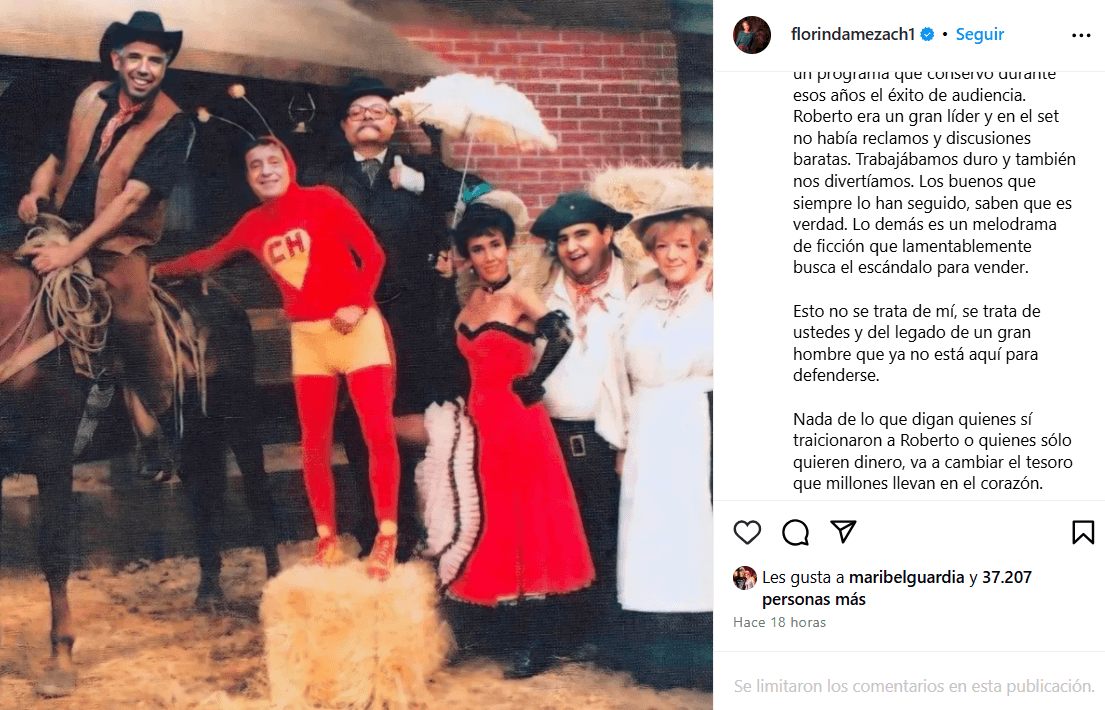 Florinda Meza publicó este mensaje en Instagram.