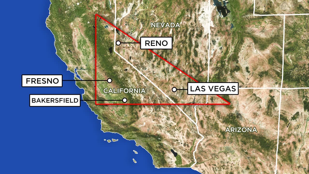 Este es el denominado Triángulo de Nevada: desapariciones misteriosas y accidentes de aviones 