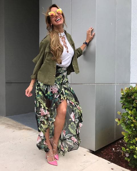 8. El verde militar estuvo de moda este verano, Lili supo cómo utilizarlo.