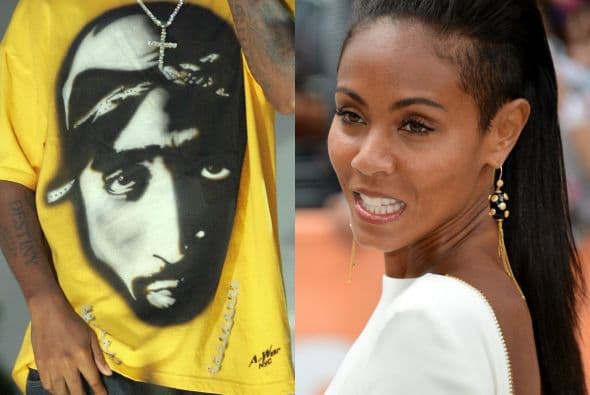 Jada Pinkett Smith y Tupac Shakur | La actriz y el fallecido rapero fueron juntos a la Escuela de Artes de Baltimore, y hasta se gustaban, pero nunca tuvieron una relación, sólo un "amor platónico", según la ahora esposa del actor Will Smith.