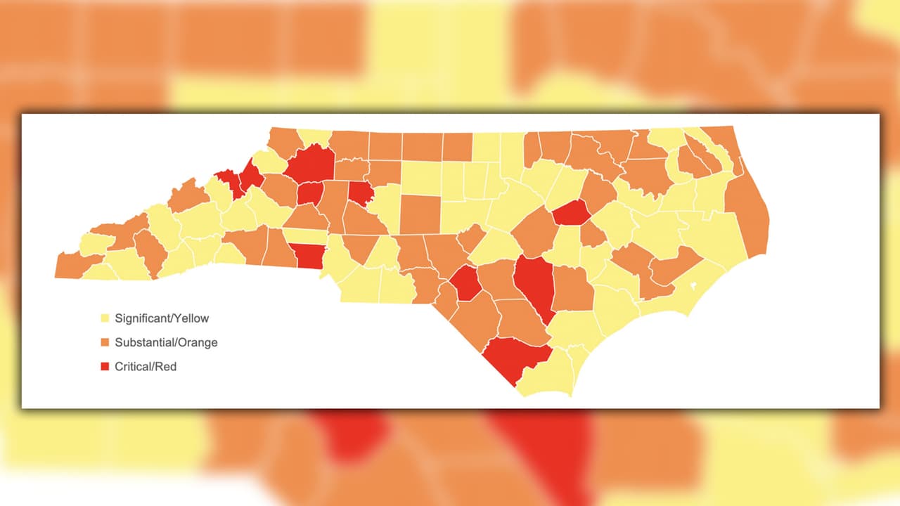 Presentan un 'sistema de alerta del covid-19' que muestra los condados con mayor propagación en Carolina del Norte