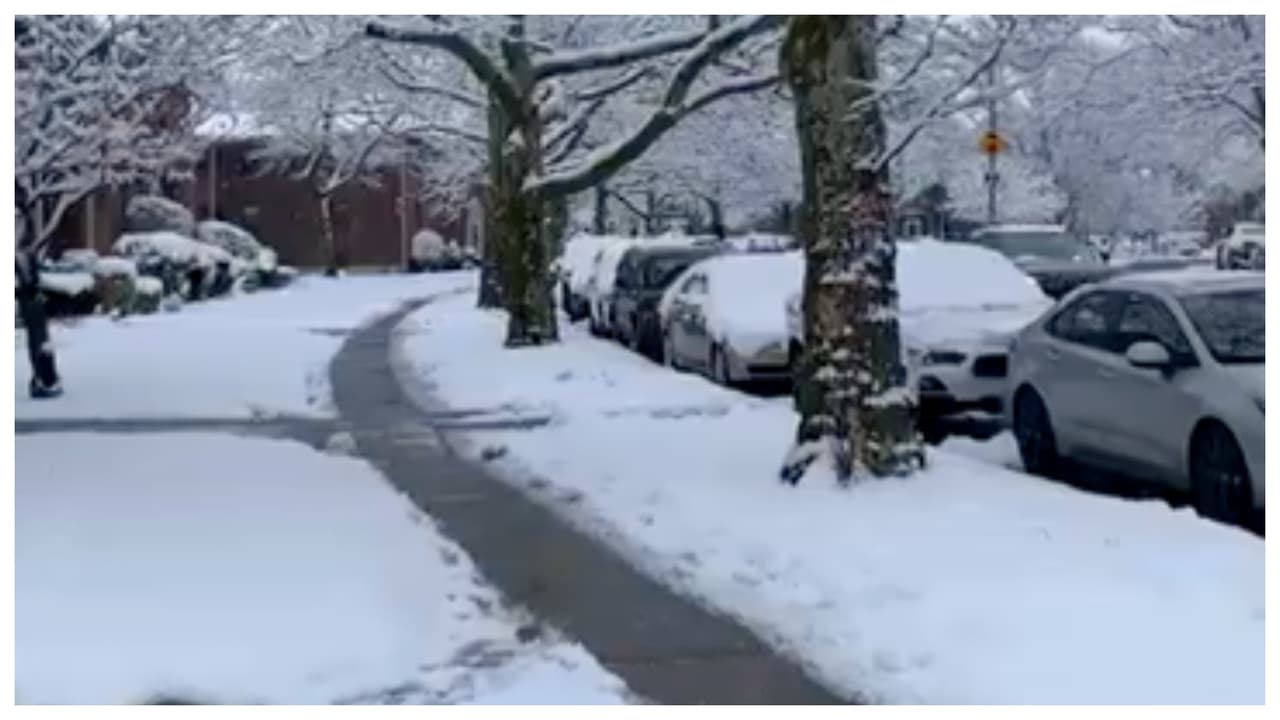 Así luce Howard Beach, Queens, la mañana de este sábado.