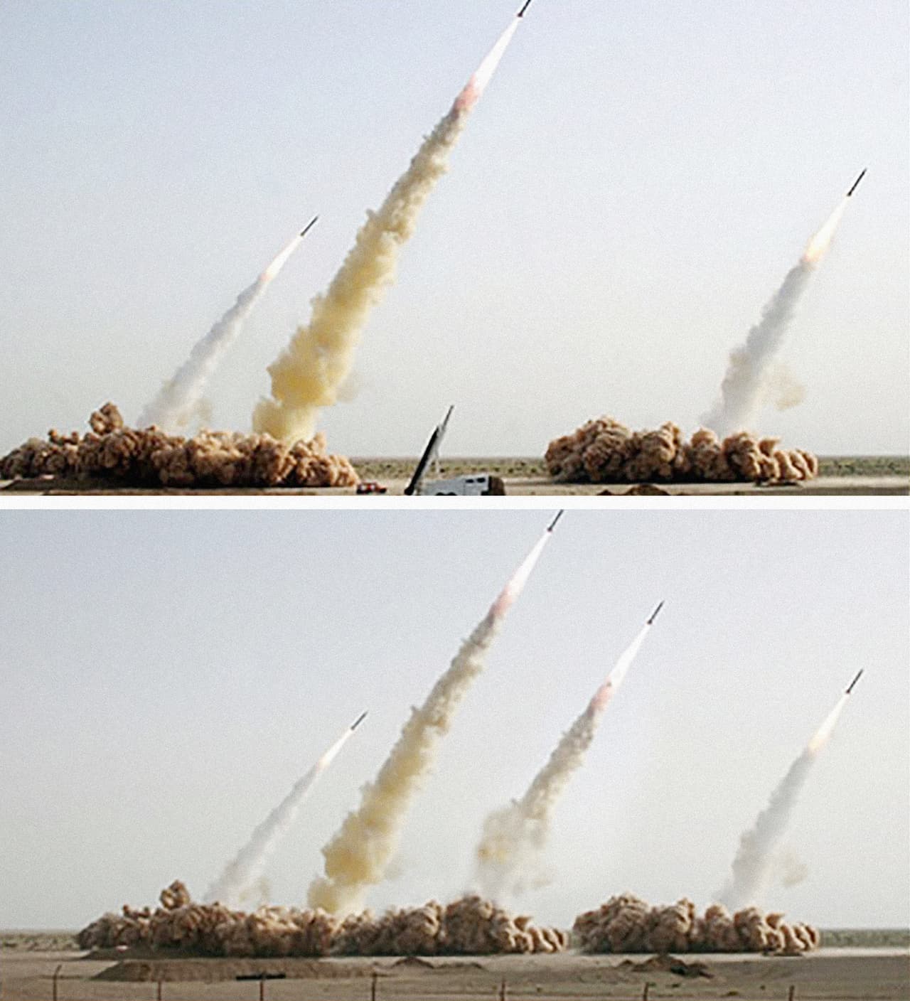 El 10 de julio de 2008 Los Angeles Times, Financial Times y Chicago Tribune, entre otros periódicos, publicaron como foto de portada un exitoso lanzamiento de prueba de misiles de mediano y largo alcance, llevado a cabo por la Guardia Revolucionaria de Irán (GRI) en el desierto. Al día siguiente, la agencia Associated Press publicó la foto original, en la cual se apreciaba que el lanzamiento de uno de los cuatro misiles había fallado. La foto trucada con Photoshop fue publicada por Sepah News, el sitio oficial de noticias en línea de la GRI. El engaño fue descubierto por el blog Little Green Footballs y fue reseñado ampliamente en medios como New York Times.