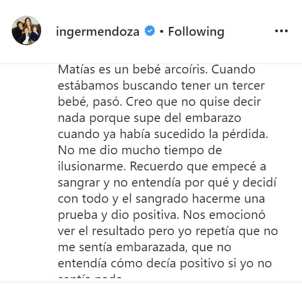 "Recuerdo que empecé a sangrar y no entendía por qué y decidí con todo y el sangrado hacerme una prueba y dio positiva", contó, "nos emocionó ver el resultado, pero yo repetía que 
<b>no me sentía embarazada</b>, que no entendía cómo decía positivo si yo no sentía nada".
<br>