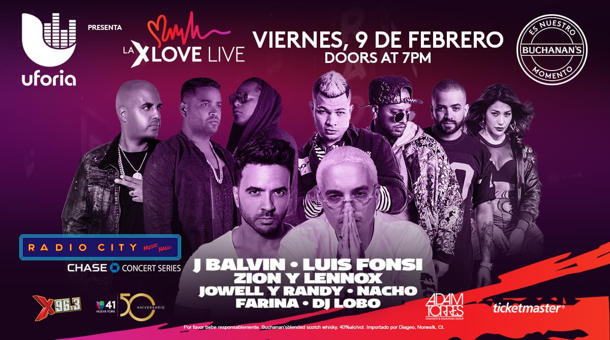 Reglas oficiales del concurso “X Love Live Uforia Concert Series- Buchanan’s New York” 