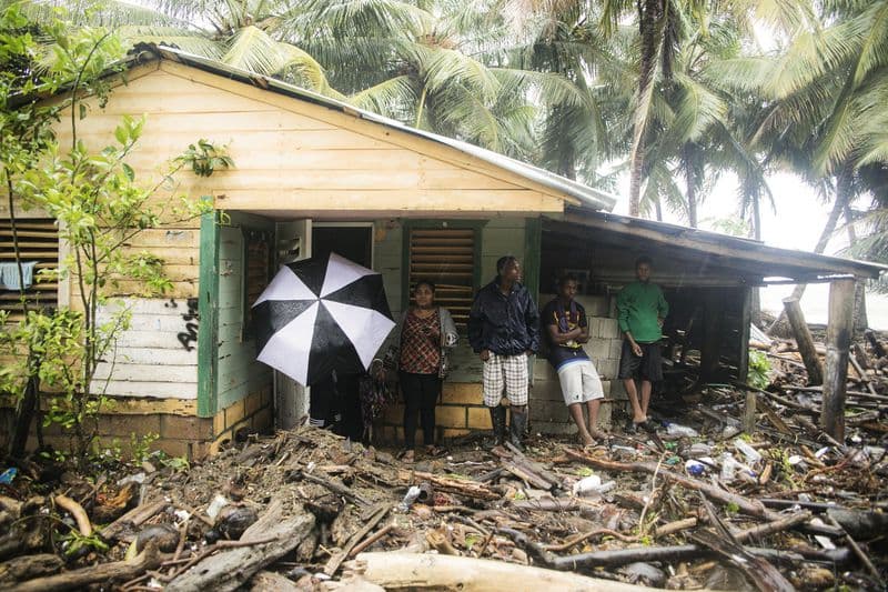 Dominican and Haitian authorities reported flooding and minor damage in Irma's wake but no immediate deaths or widespread destruction. Photo of Nagua, Dominican Republic.