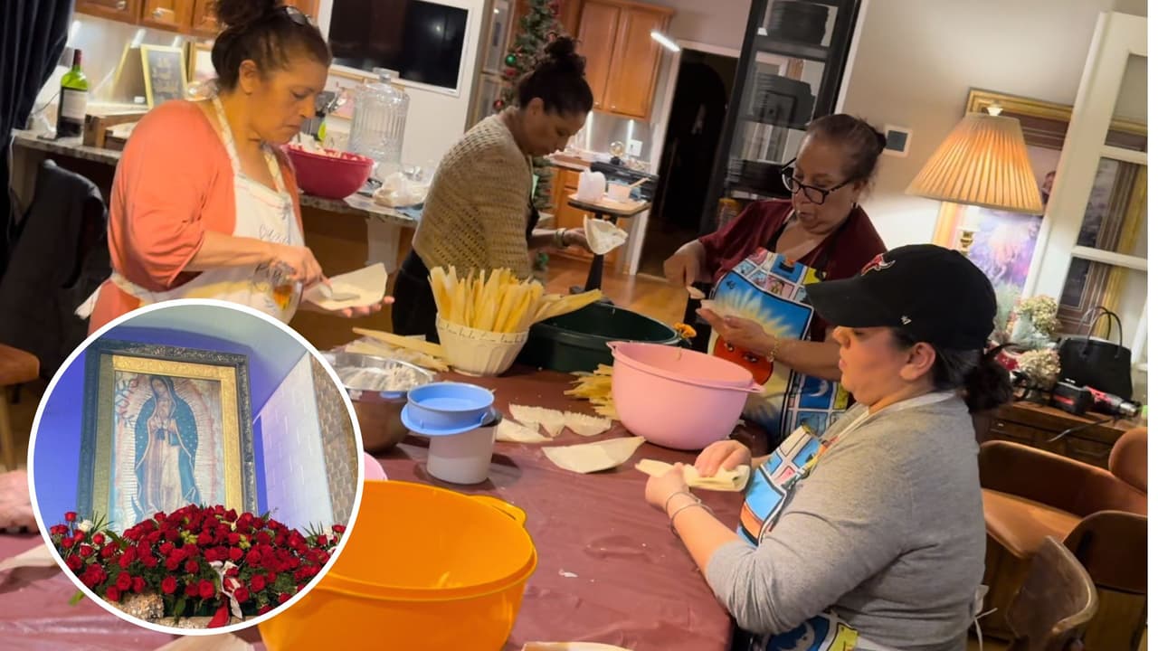Familia mexicana prepara 1,500 tamales para peregrinos de la Virgen de Guadalupe en Illinois