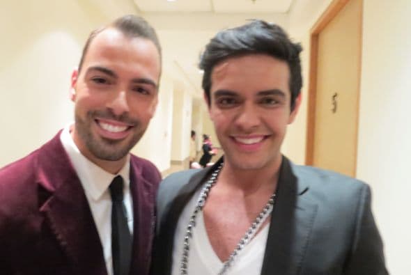 Arias Martín con Espiridión Magaña en el estreno.