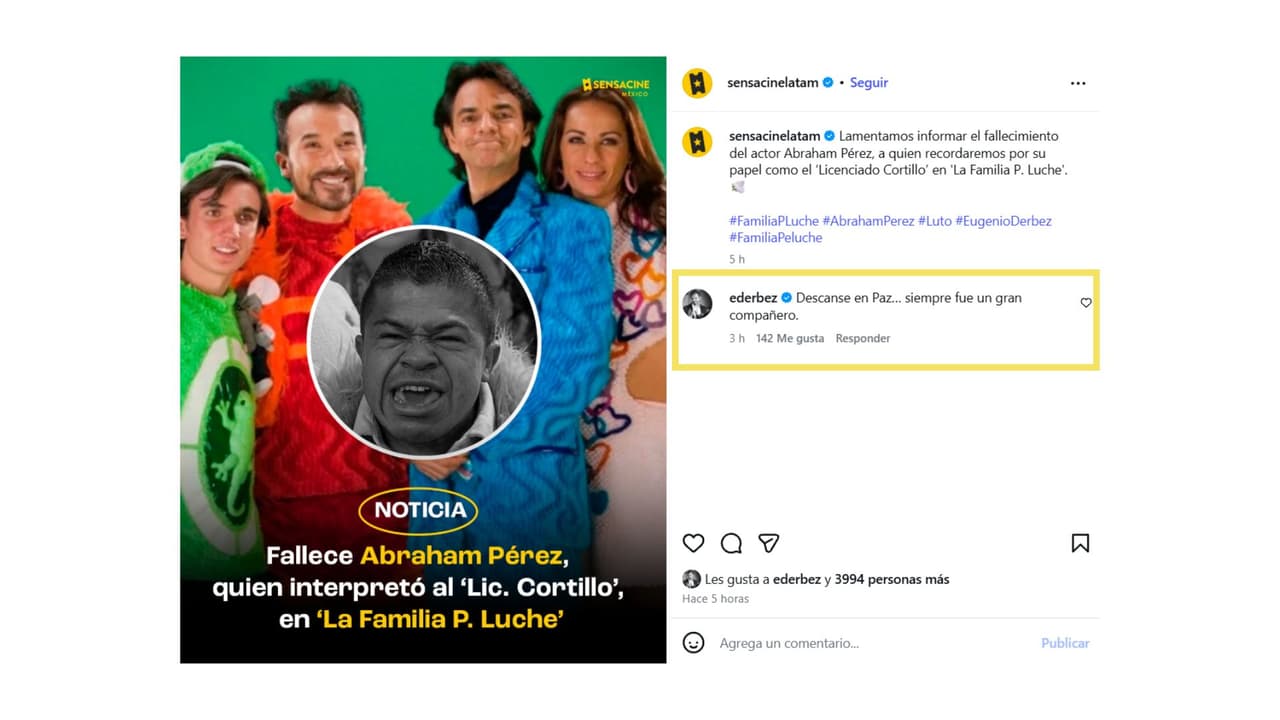 La reacción de Eugenio Derbez.