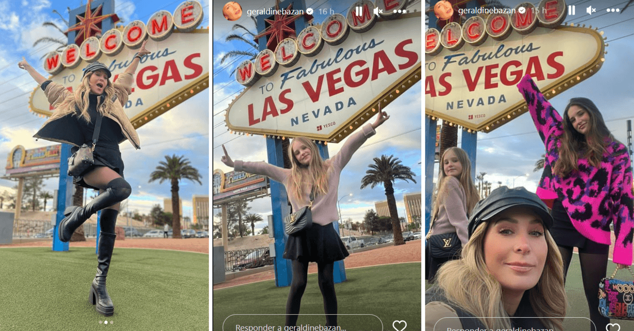 Geraldine Bazán y sus hijas en sus vacaciones en Las Vegas
