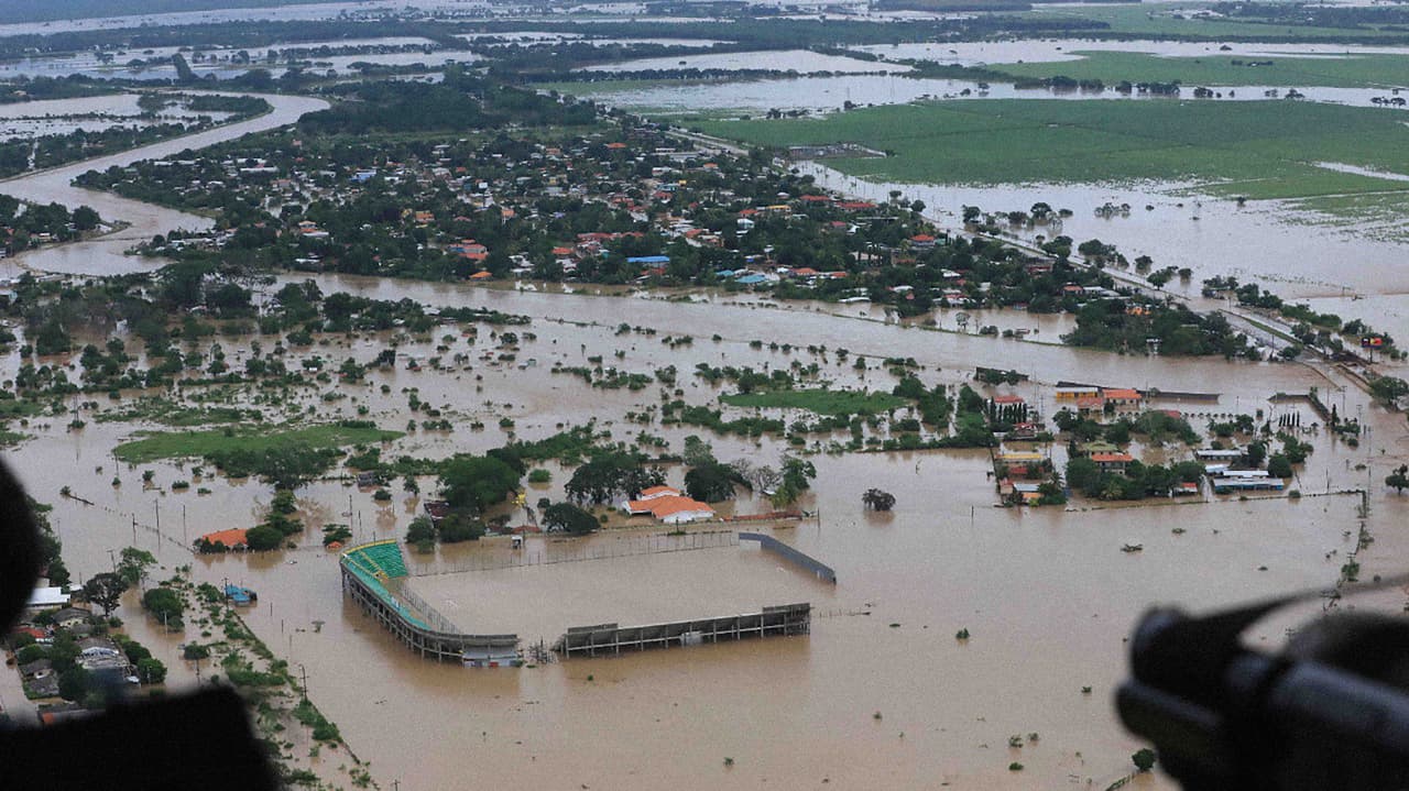 La magnitud del golpe de Iota desde el aire.