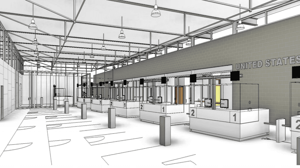 Punto de revisión de documentos para ingreso peatonal a EEUU por el lado oeste conocido commo 'Ped-West'.