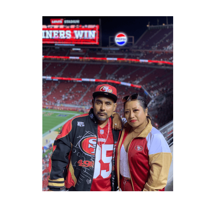 Almareli y Pablo están listos para apoyar a los 49ers en el partido de este domingo.