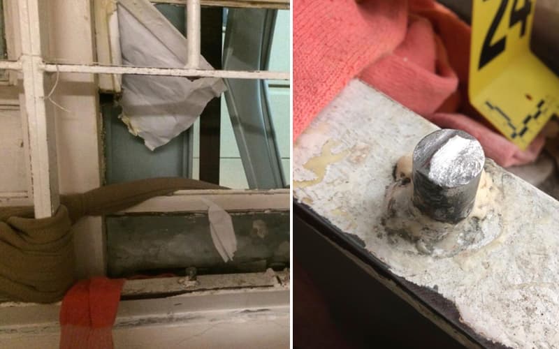 Así quedó la celda que ocupaban cuatro reos que protagonizaron una fuga en el norte de California. Dos de los hombres continúan prófugos y son el enfoque de una intensa búsqueda policiaca.