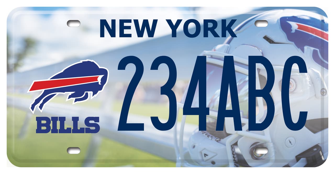 7.- En Séptimo lugar se encuentra la placa personalizada del equipo de futbol americano 
<b>Bills de Buffalo. En total 517 fanáticos </b>escogieron llevar al equipo de sus amores en el auto.
<br>