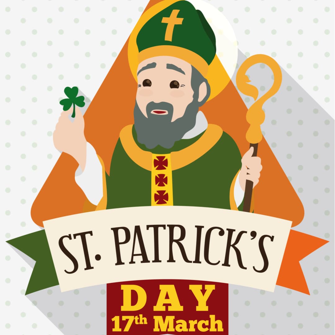 La primera hoja de trébol era el Padre, la segunda era el Hijo y la última el Espíritu Santo. Así, el trébol de tres hojas que representa a las tres personas de la Trinidad, pasó a ser el símbolo de la iglesia de Irlanda y hasta nacional, y muchas veces se le representa al santo sosteniéndolo.