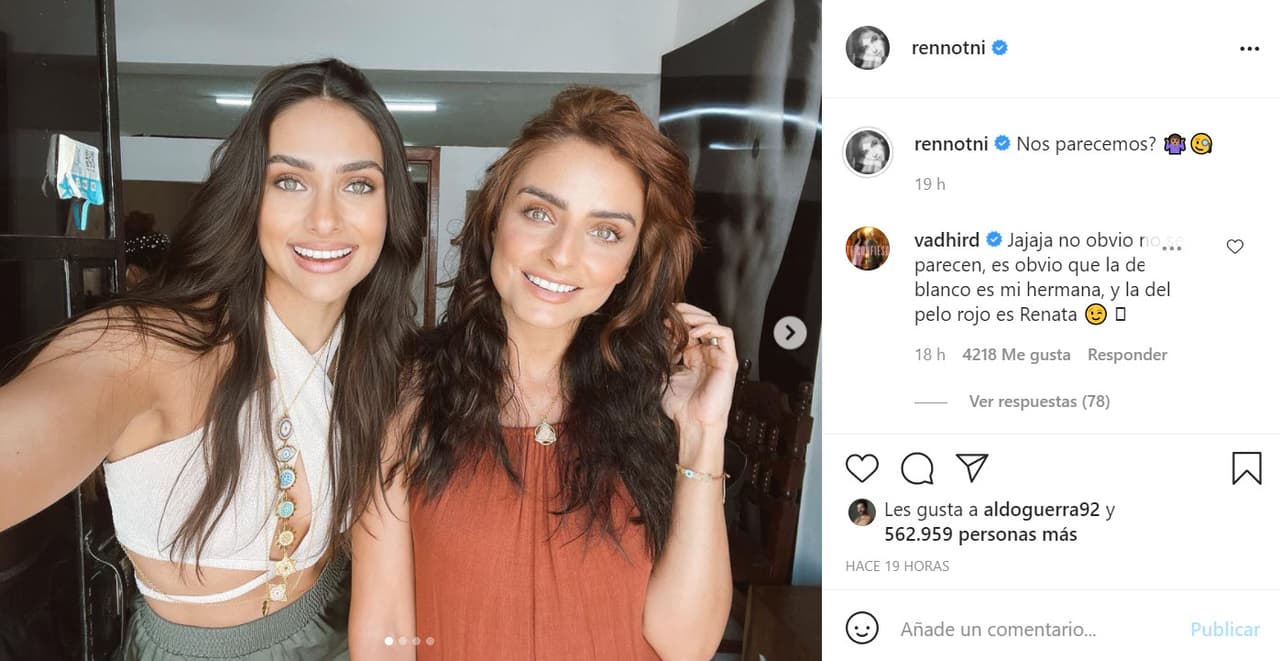 <b><a href="https://www.instagram.com/p/CRuD8PRhtB1/" target="_blank">"¿Nos parecemos?"</a></b>, escribió junto a esta imagen este sábado 24 de julio. 
<br>